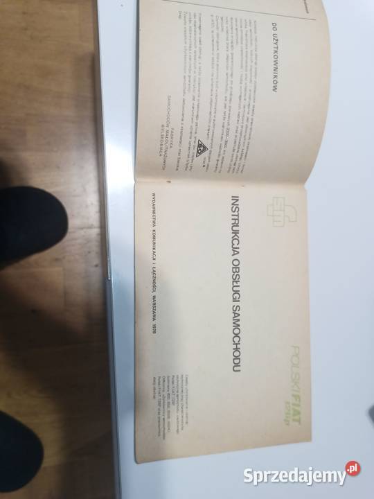 Sprzedam instrukcja obsługi samochodu fiat 126p Kozłów Biskupi