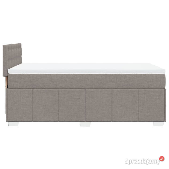 Łóżko kontynentalne z materacem taupe tkanina 80cm Łóżka Warszawa