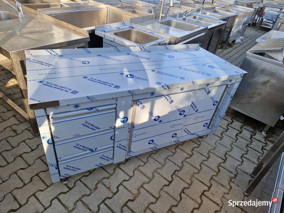 STÓŁ GASTRONOMICZNY DRZWI SUWANE 3 SZUFLADY
