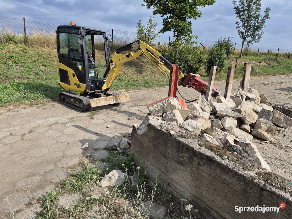 Wynajem minikoparka Yanmar SV17VT wyposażonej w Myślibórz