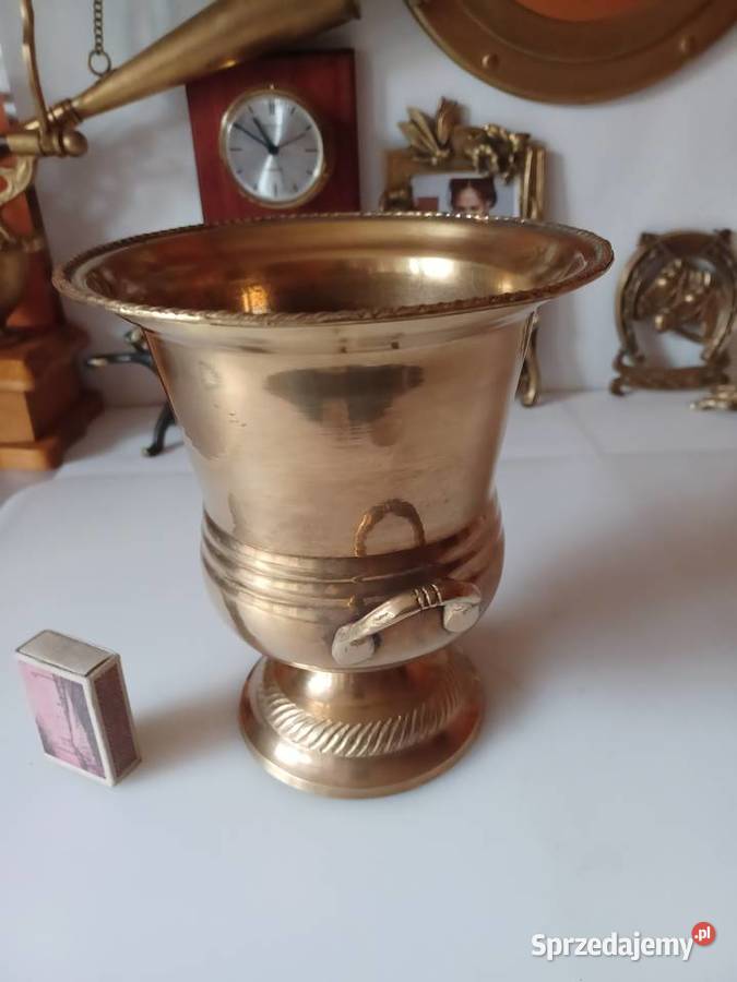 Piękna mosiężna donica Poznań