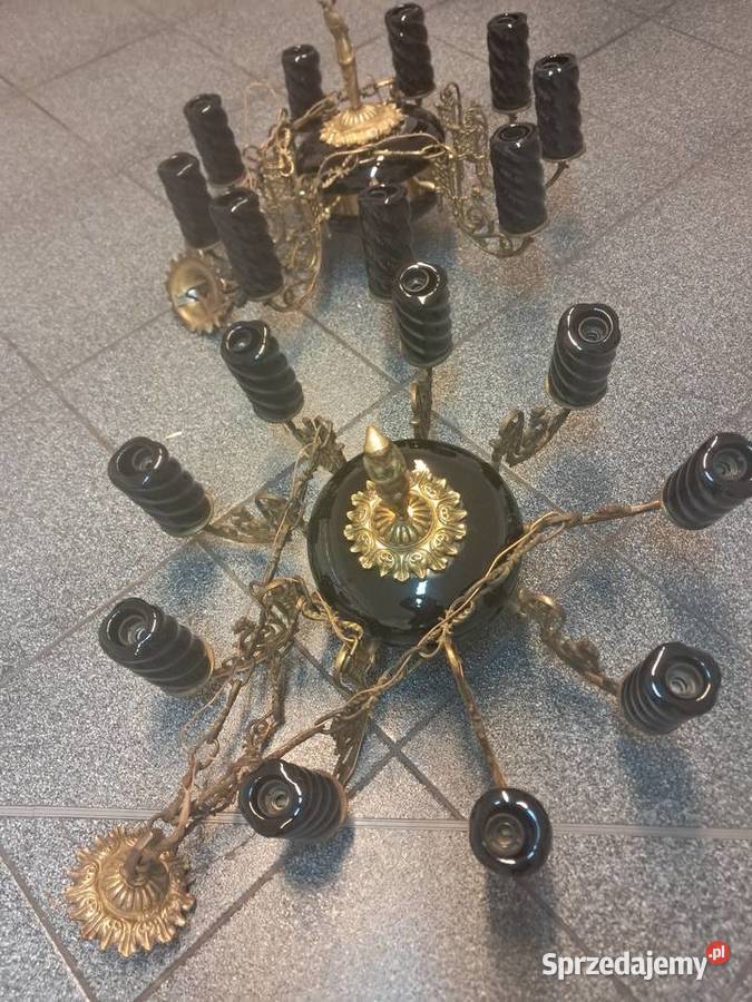 Żyrandol mosięzny z czasów PRL Dąbrowa Górnicza sprzedam