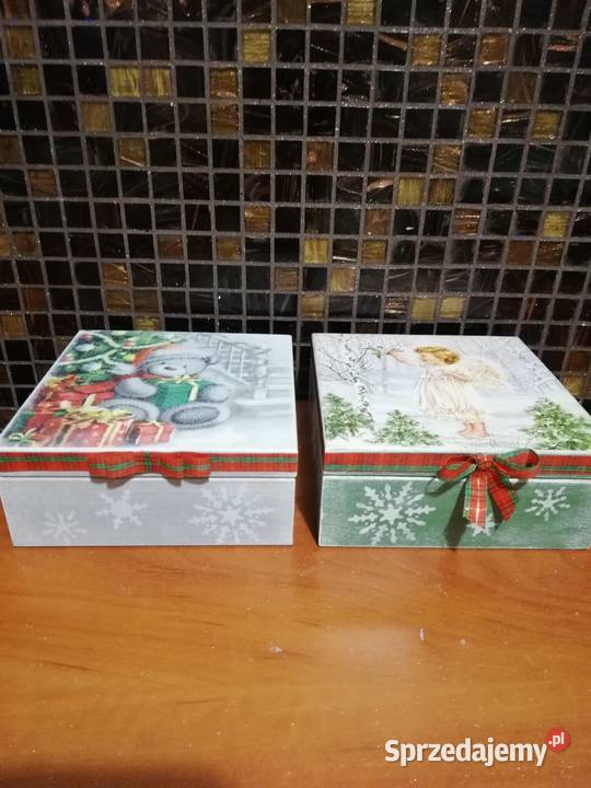 Świąteczne pudełko aniołek miś sarenki handmade Kędzierzyn-Koźle sprzedam
