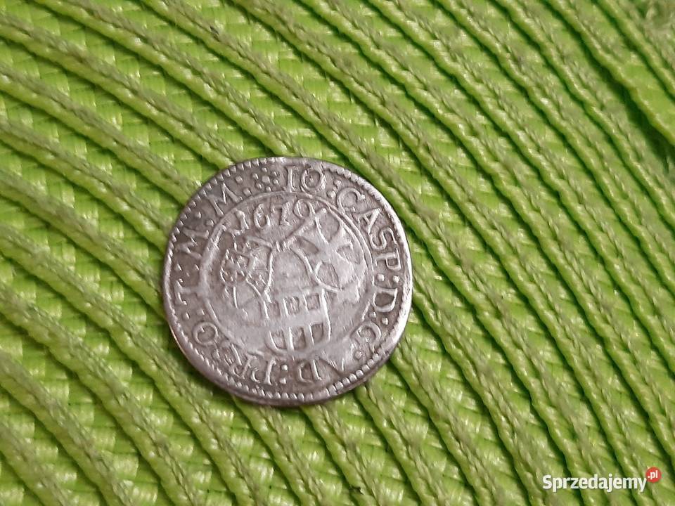 moneta srebrna Austri Zakon Krzyzacki z 1670r podlaskie Łomża