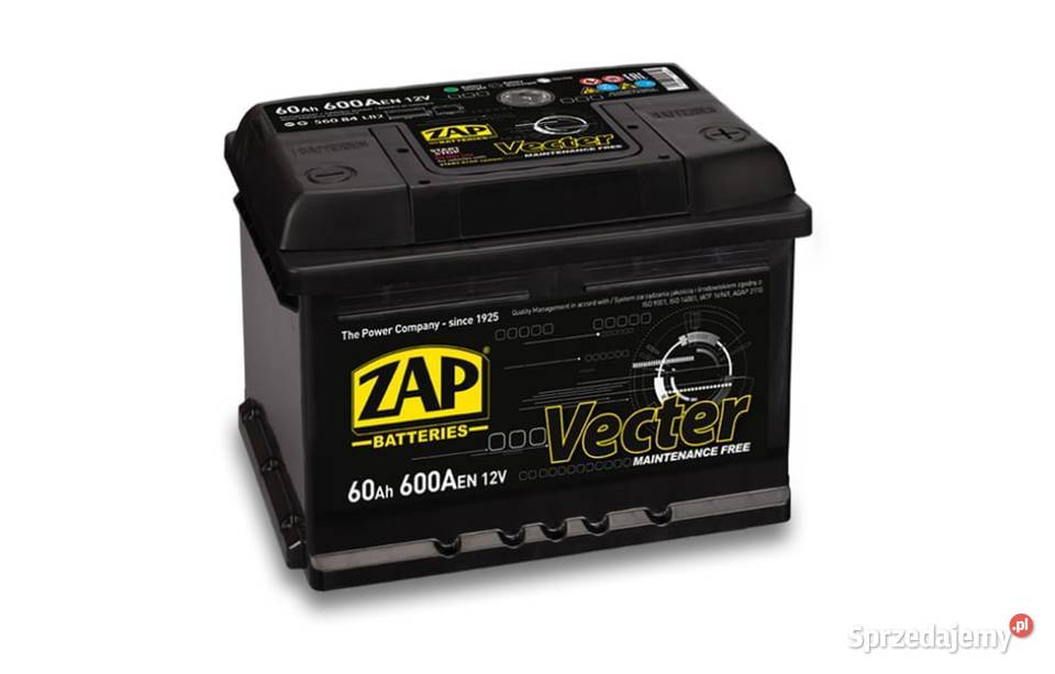 Akumulator ZAP Vecter 60Ah 600A PRAWY PLUS