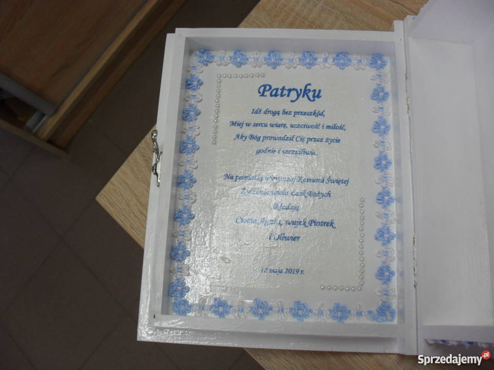 Pudełko szkatułka księga decoupage I Komunia Dekoracje i ozdoby małopolskie Bochnia