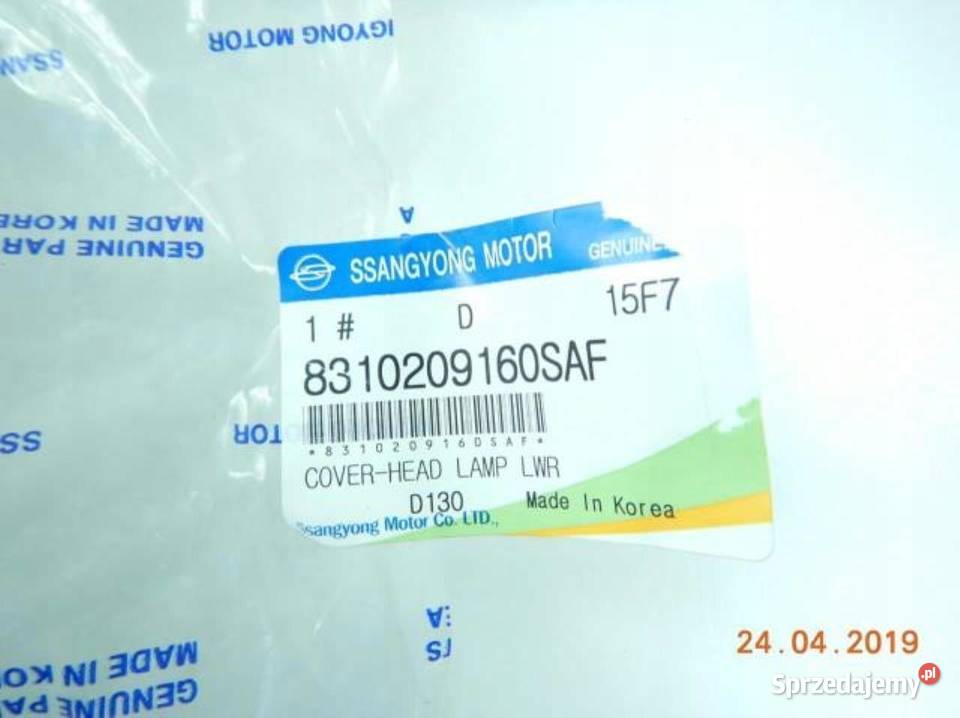 LISTWA ZDERZAKA PRAWY PRZÓD SSANGYONG KYRON 05 osobowe sprzedam