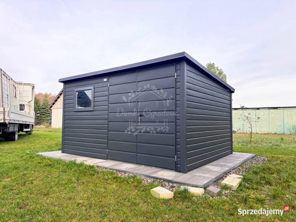 Schowek domek ogrodowy 4x3 m 2x okno antracyt Gliwice