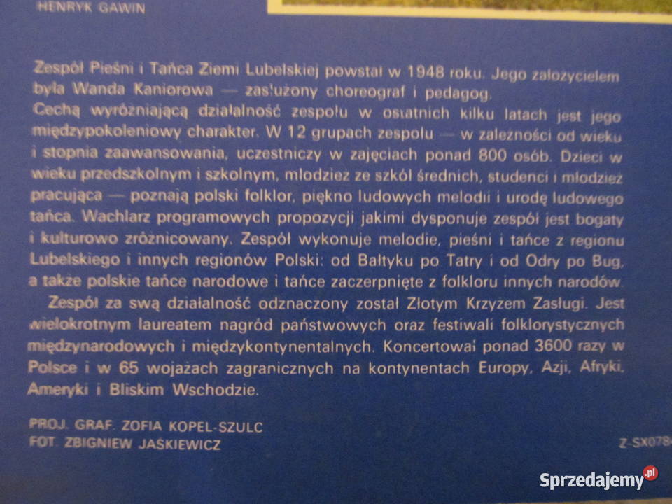 Zespół pieśni i tańca ziemi lubelskiej płyta Lublin