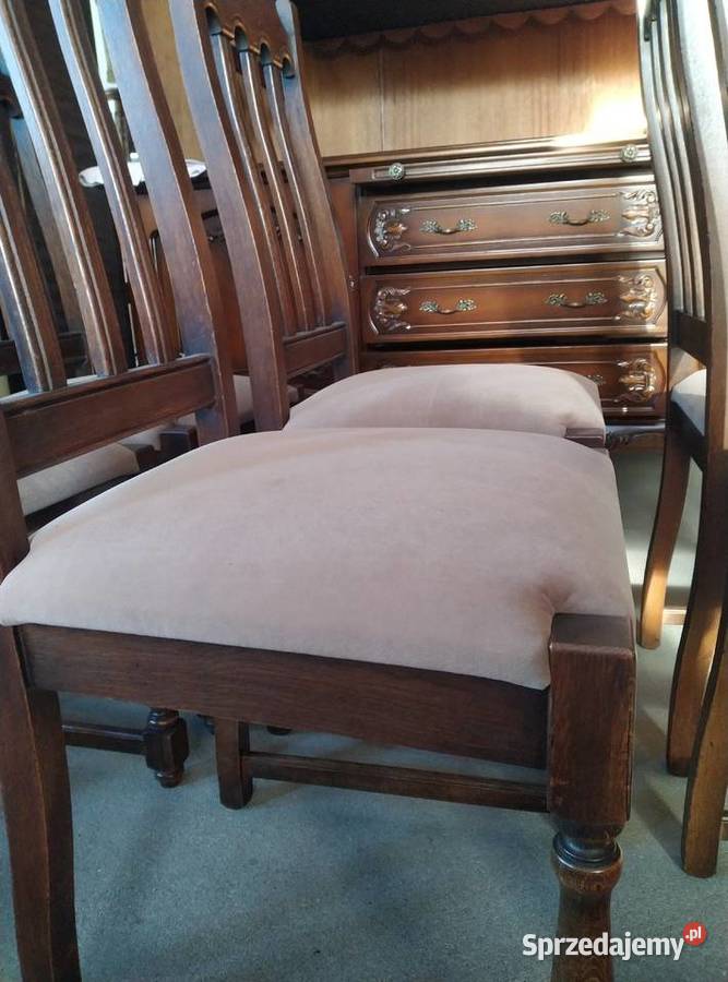 Stylowe krzesła dębowe komplet 6 sztuk Meble podlaskie Białystok