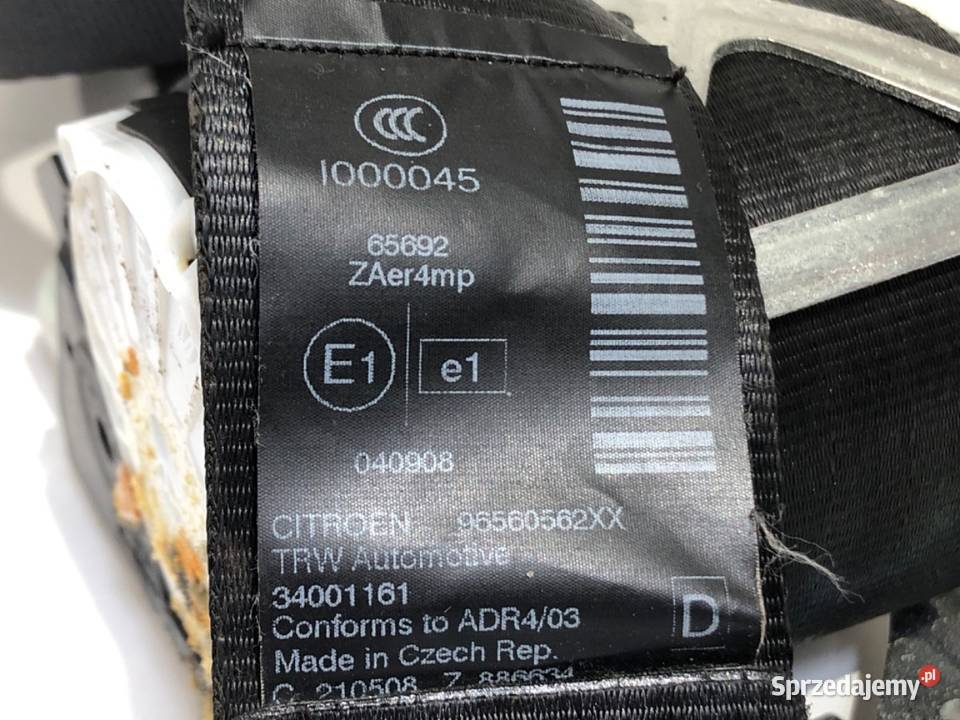 PAS BEZPIECZEŃSTWA PRAWY PRZÓD CITROEN C5 III osobowe sprzedam