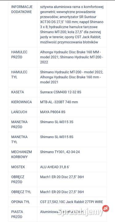 Okazija Rower Merida MBike 275 15D Zielona Góra sprzedam