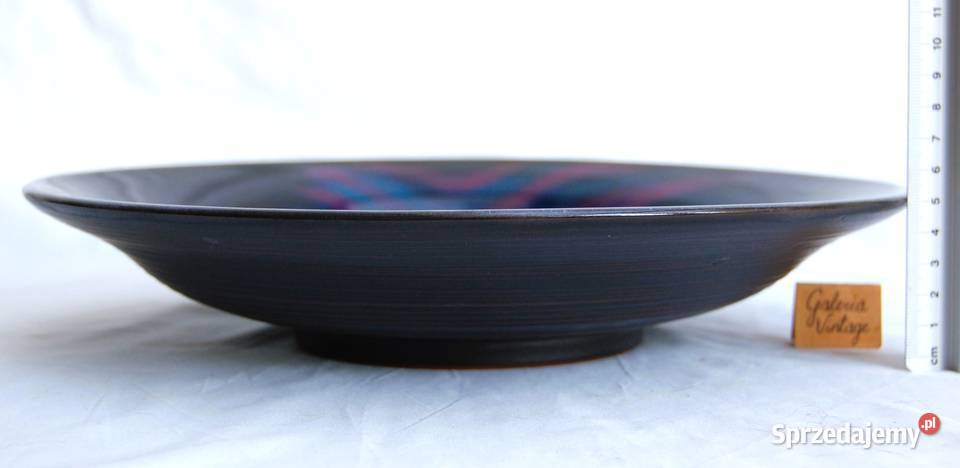 Talerz ścienny patera kamionka ręcznie malowana Lublin