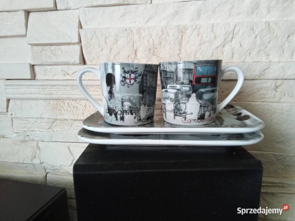 Dwie filiżanki do espresso ze spodkami mazowieckie Grójec