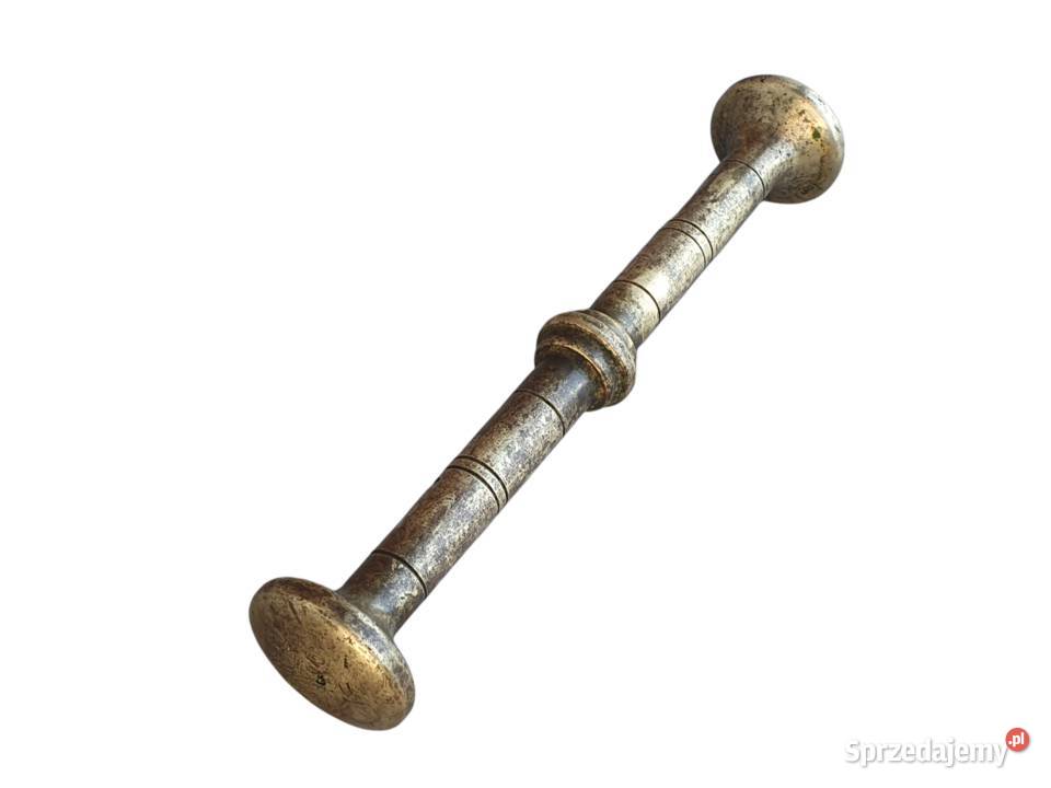 Stary mosiężny moździerz kuchenny sygnowany lata