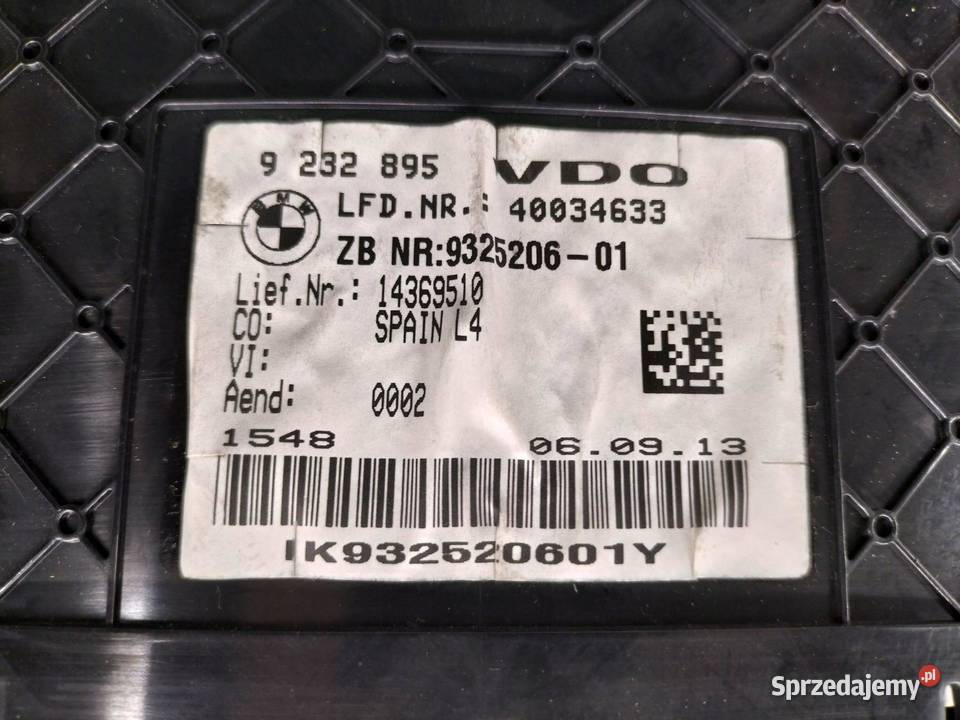 LICZNIK EUROPA F31 9232895 9325206 20 D 190 Bmw