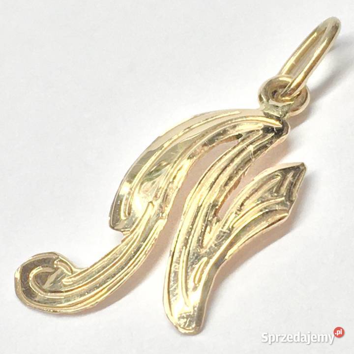 Złota ZAWIESZKA 585 14K Wisiorek Litera N ART Warszawa