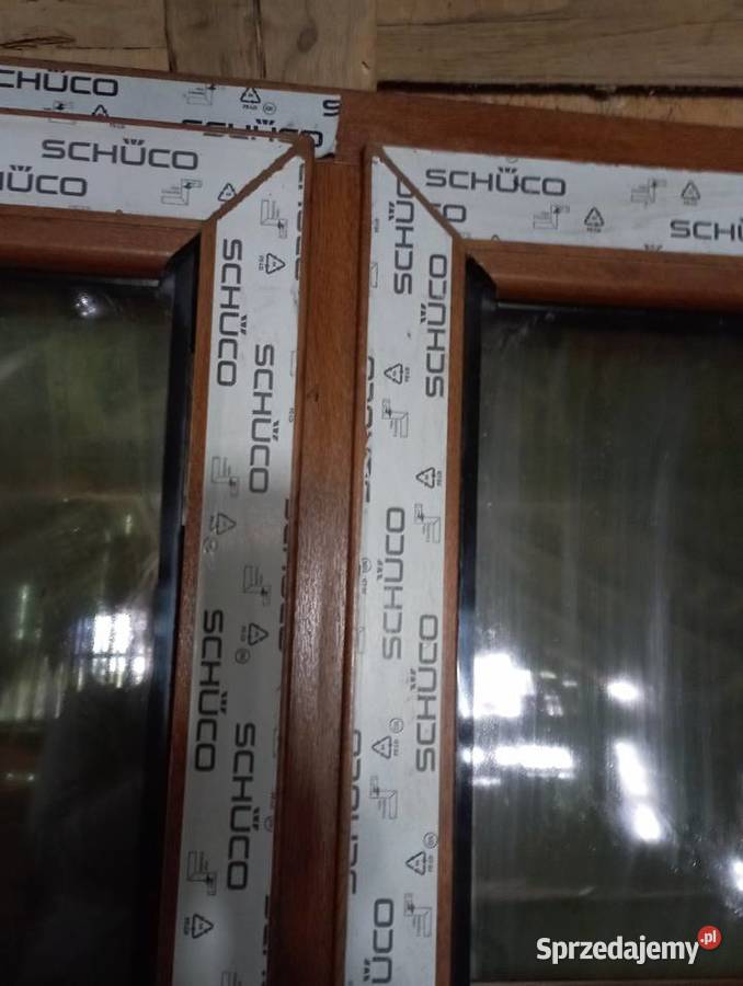 Okno trzyszybowe w kolorze złoty dąb że podkarpackie Grodzisko