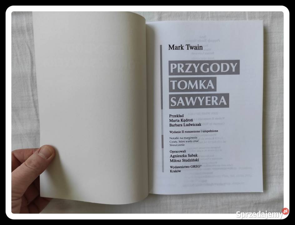 Mark Twain Przygody Tomka Sawyera lektura z Płock