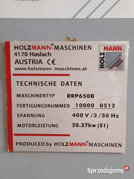 Szlifierka szerokotaśmowa Holzmann 650 Wejherowo