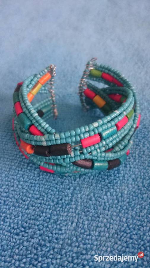 Bransoletka przeplatana z koralików usztywniona