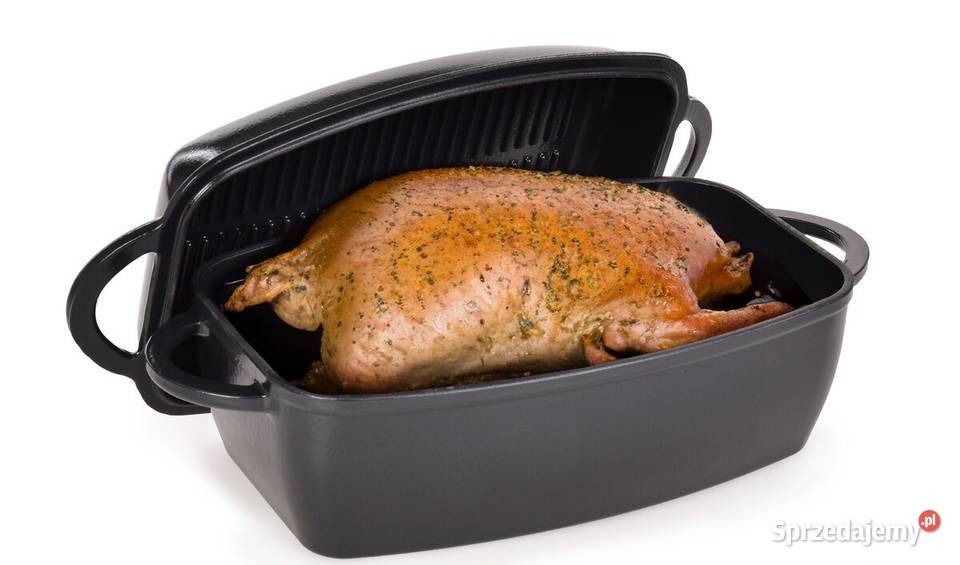 Duża masywna brytfanna z pokrywką grillową Warszawa