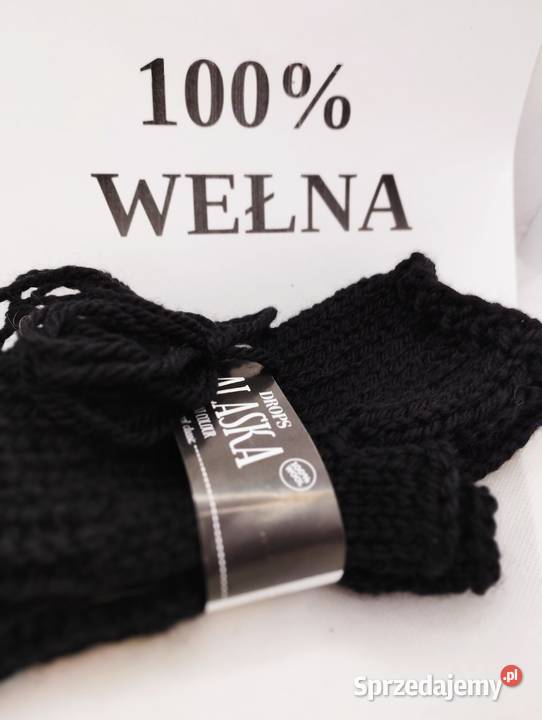 czarne mitenki rękawiczki bez palców 100 wełna Olsztyn