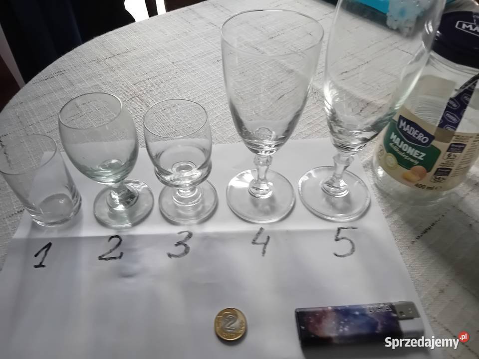 Kieliszki nowe rozne PRL SPOŁEM wodka wino i Lublin