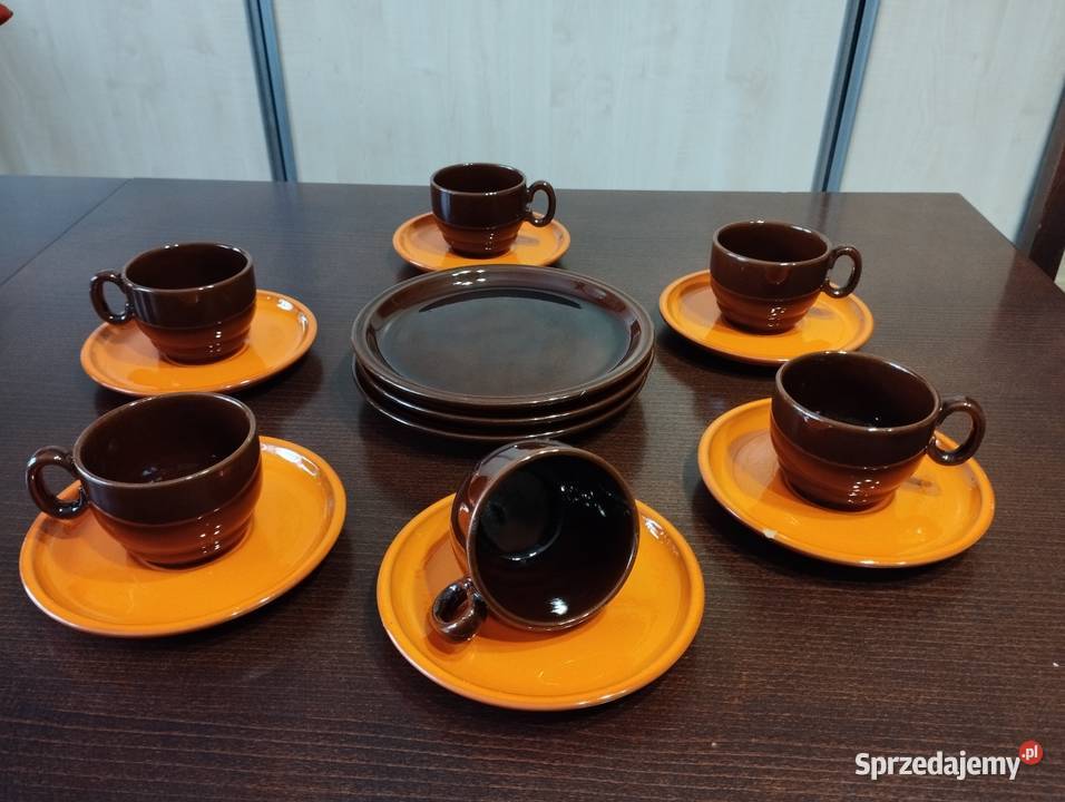 Zestaw do kawy PRL Porcelana i szkło Szamotuły