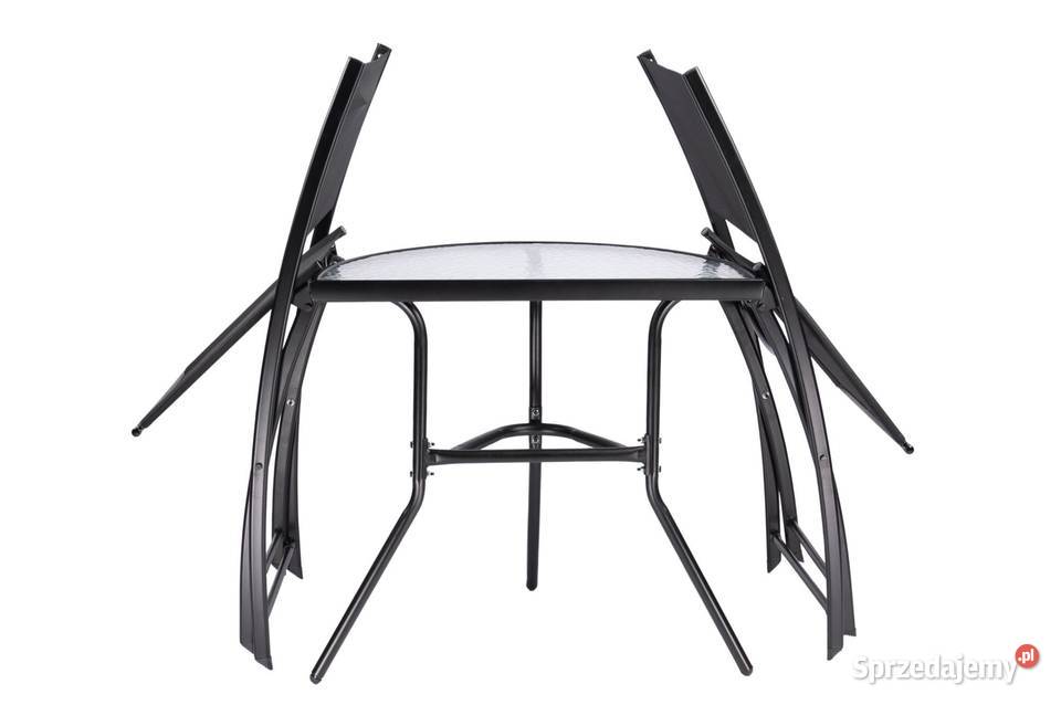 Składany zestaw mebli ogrodowych stolik i 2