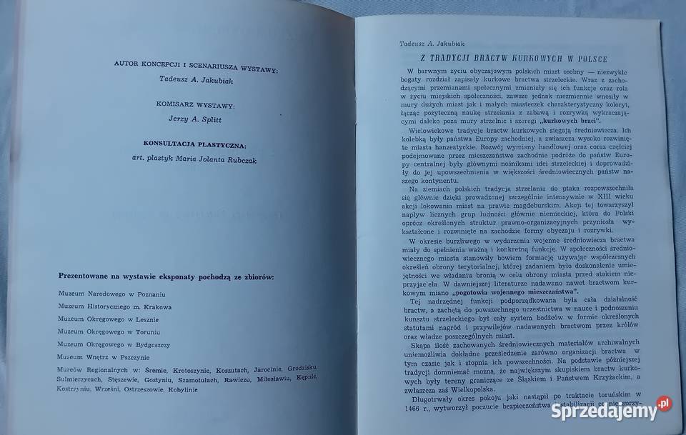 Tadeusz A jakubiak Z tradycji Bractw Kurkowych w wielkopolskie Koźminek sprzedam