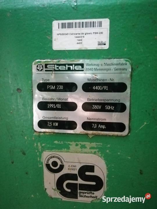 OSTRZARKA DO GŁOWIC PSM230 STEHLE świętokrzyskie Włoszczowa