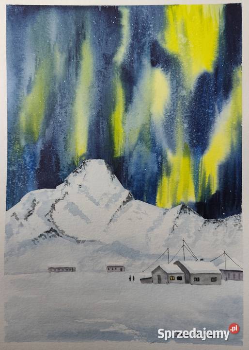 Akwarela Akwarelka Obraz pt Zorza Malarstwo Gdańsk sprzedam