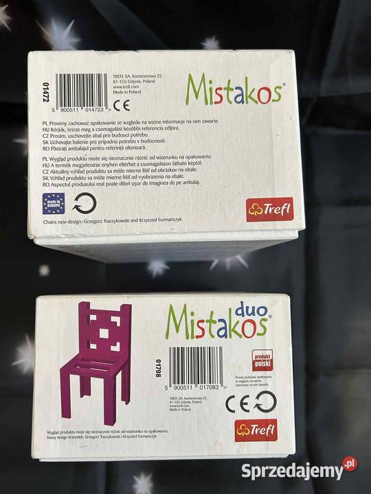 Mistakos spadające krzesełka gra 2 zestawy Poznań sprzedam