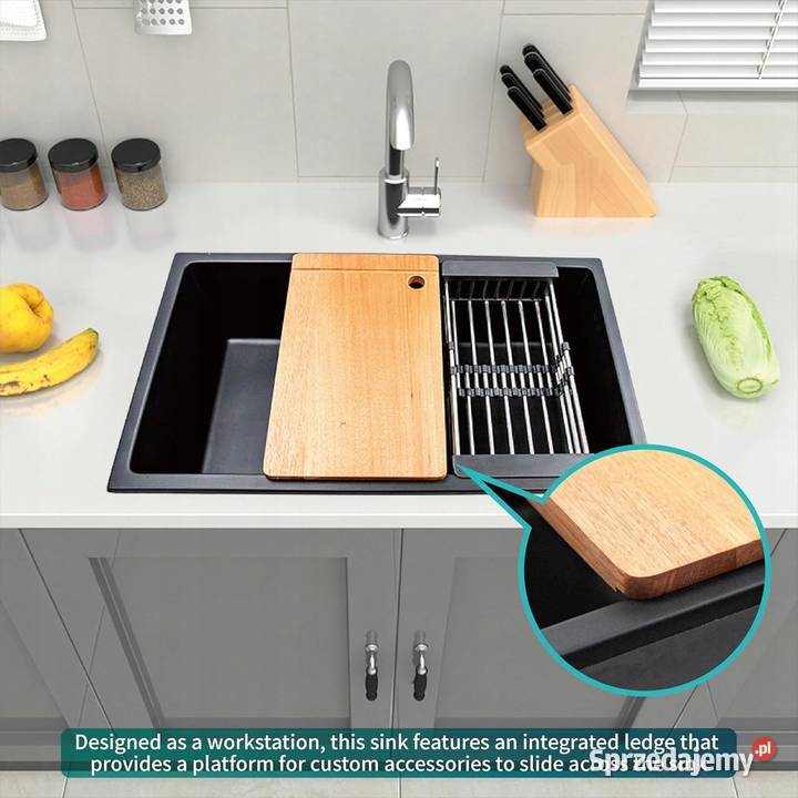 Zlewozmywak granitowy czarny zlewozmywak DALUOBO Myszyniec