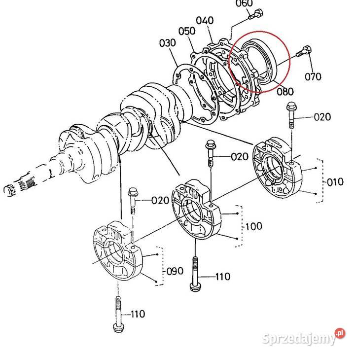 Uszczelniacz wału 80 x 100 x 15 mm Kubota D1102 Tajęcina sprzedam