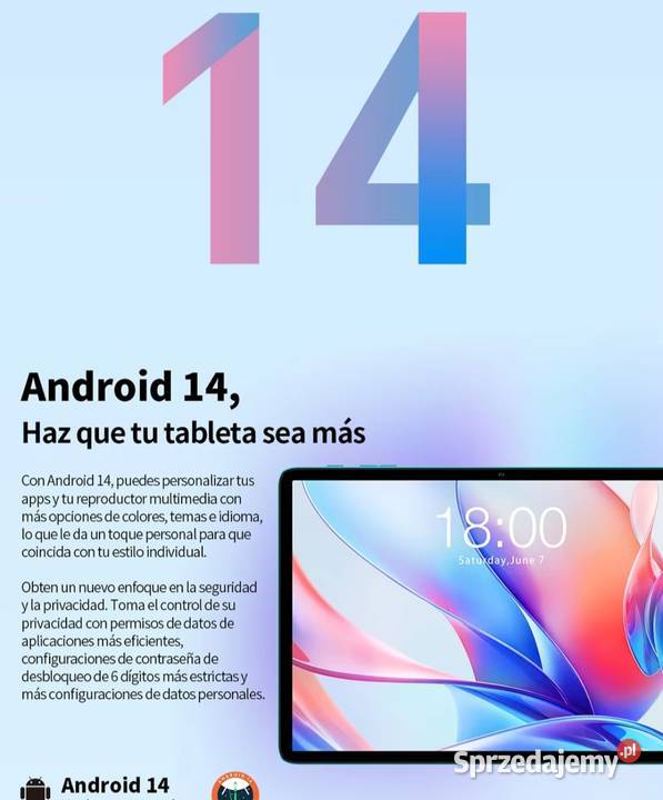 Tablet 10 Teclast P30 Android 14 klawiatura Przekątna ekranu 10