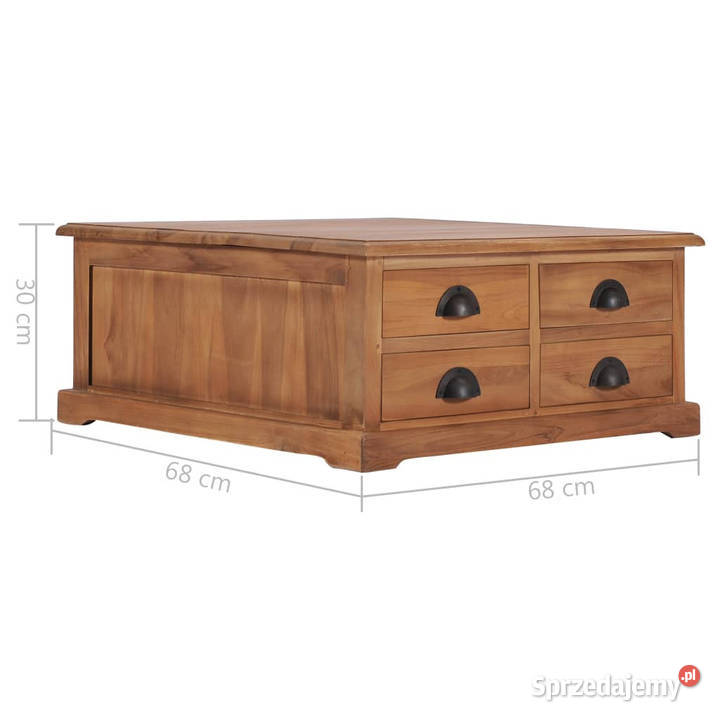 Stolik kawowy 68 x 68 x 30 lite drewno tekowe mazowieckie Warszawa