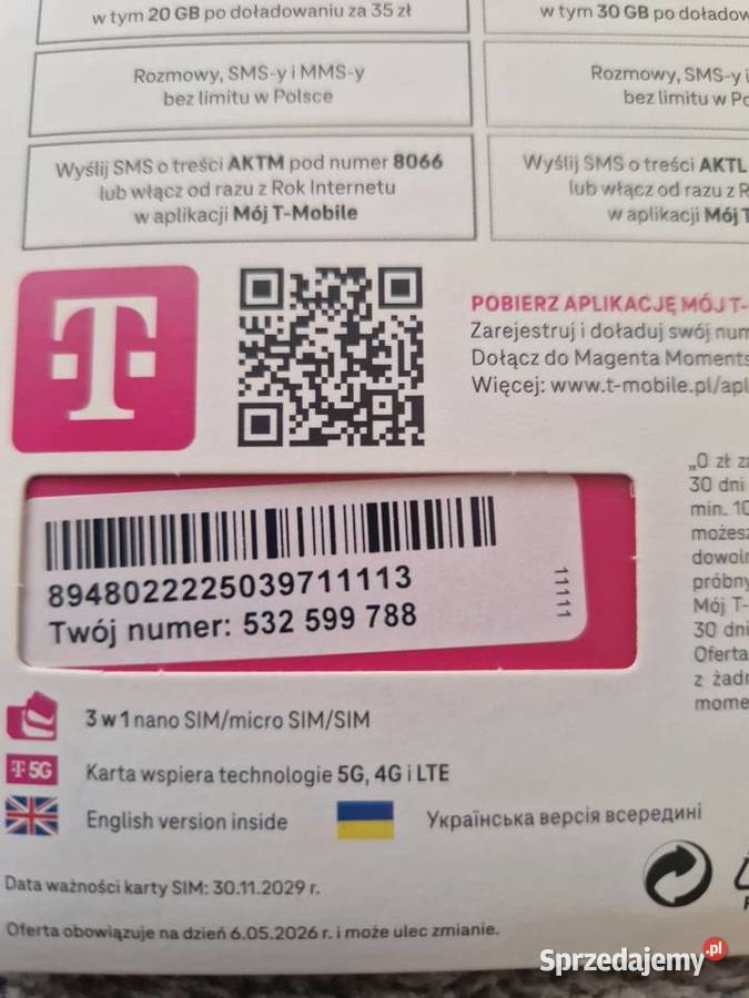 SIM karta nowa z łatwym numeren Wejherowo