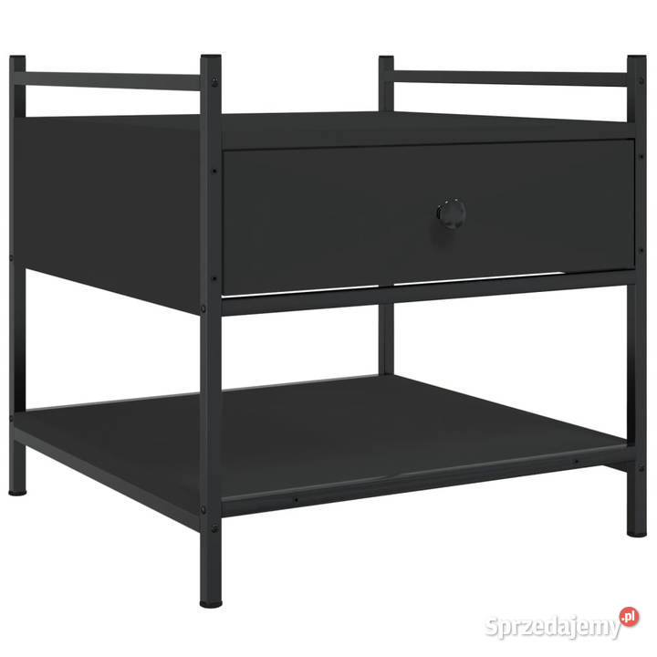 Stolik kawowy czarny 50x50x50 materiał Warszawa