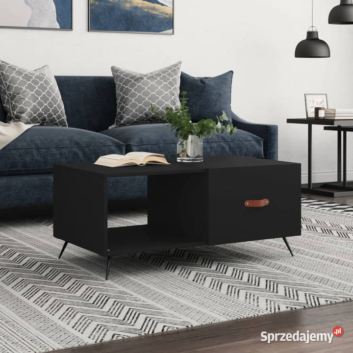 Stolik kawowy czarny 90x50x40 materiał Stoły Warszawa