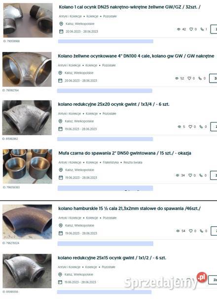 trójnik mufa kolano króciec zwężka stalowa Kalisz