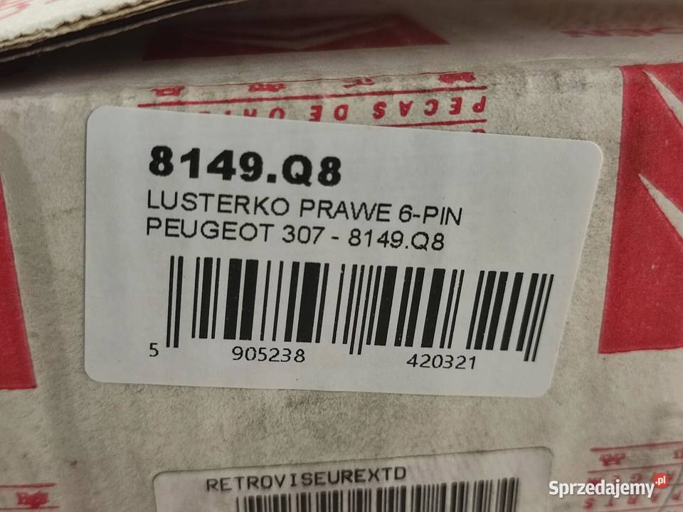 LUSTERKO PRAWE 6PIN PEUGEOT C5 II RC RE 2004