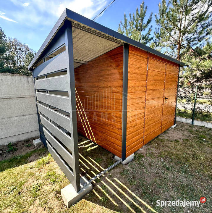 Schowek domek ogrodowy 3x3 m wiata 1x3 m brama Braniewo