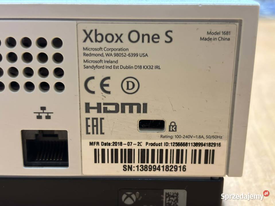 Konsola Microsoft Xbox One S 1 TB Model 1681 Elbląg