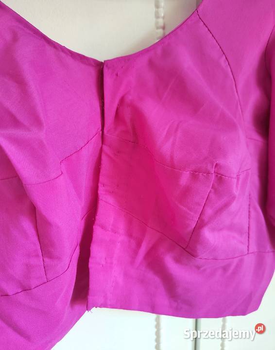 Indyjskie choli crop top gorset fuksja L różowy