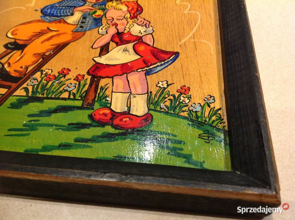 Stary Obrazek Ręcznie malowany Sygnowany Nowa Sól