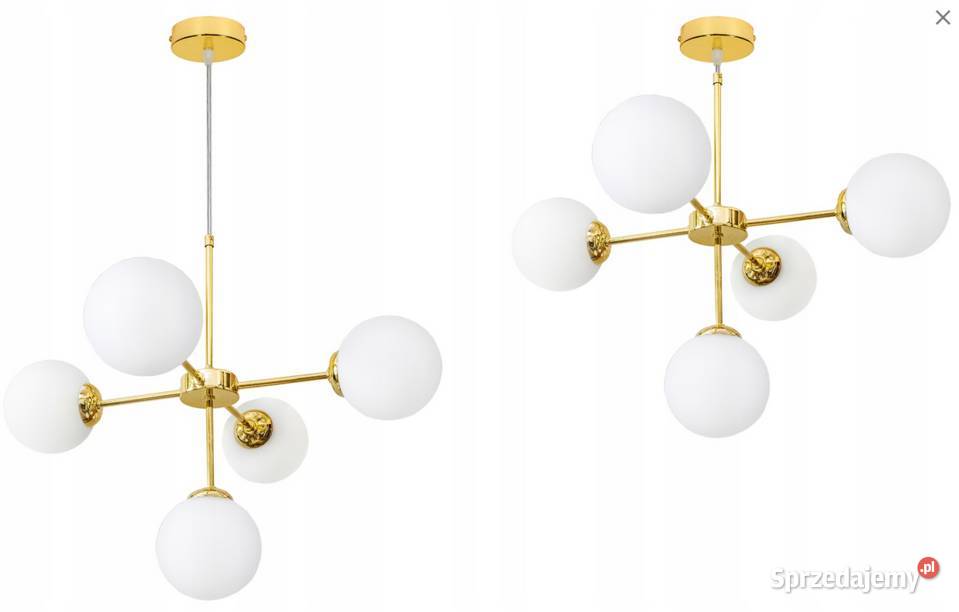 LAMPA WISZĄCA SUFITOWA ŻYRANDOL NOWOCZESNA ZŁOTA Choroszcz