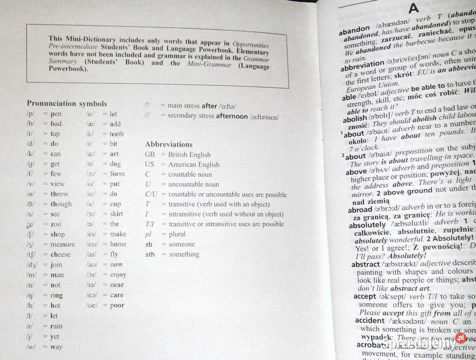 Opportunities PreIntermediate MiniDictionary Ch Chełm