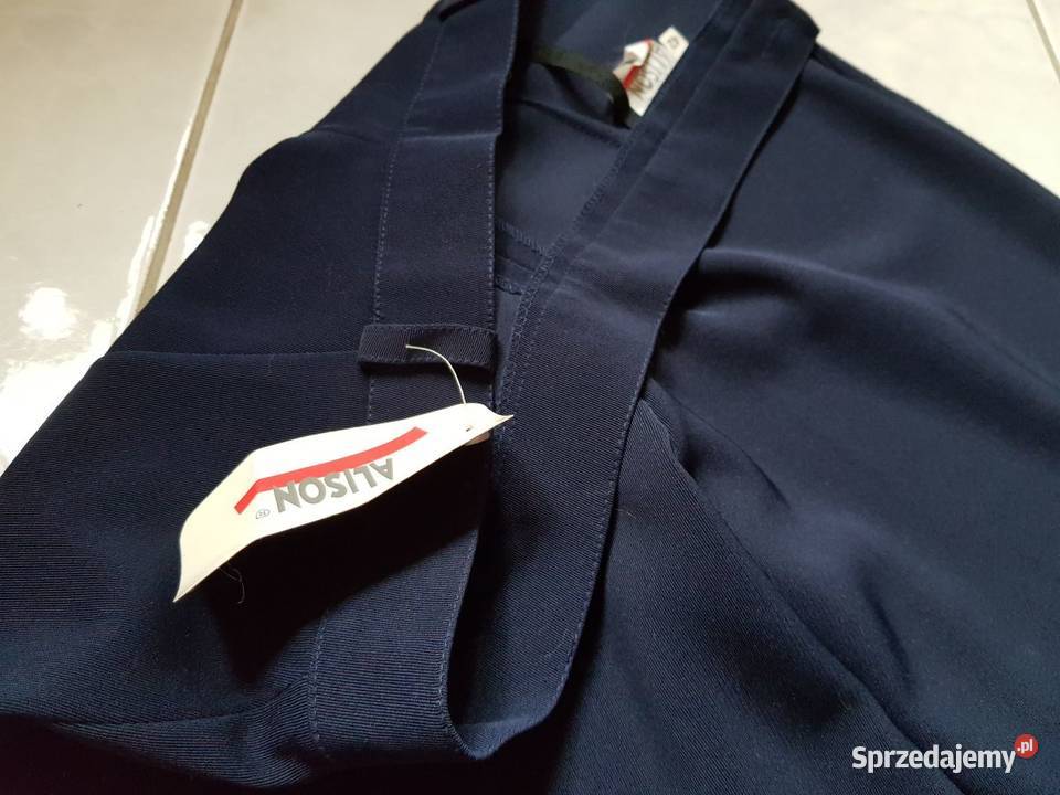 LXL spodnie damskie lejące eleganckie granatowe Spodnie Kielce